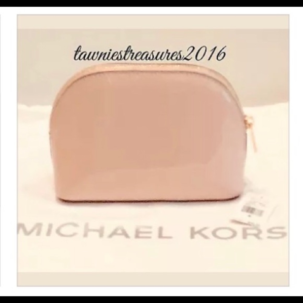‼️SOLD‼️Michael Kors Pink Patent Makeup Bag - Picture 2 of 8